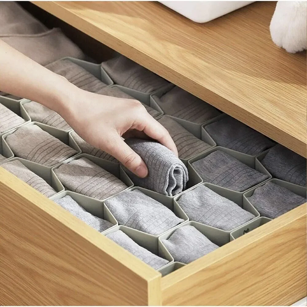 Honeycomb Separator Adjustable Drawer Organize Divider Sock Underwear Belt-Scarf